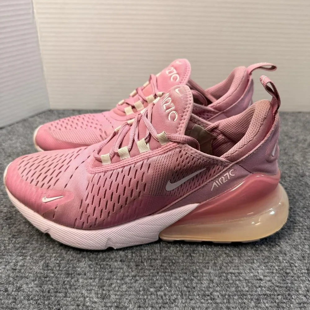 Nike Air Max 270 Shoes Youth Size 6.5Y Pink Mesh Running Sneakers HQ1553-646